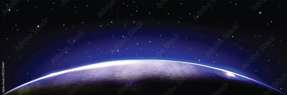 Φωτογραφία Earth or another planet edge in sunrise light