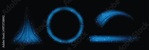 Air flow, wind blowing effect, trails and frame