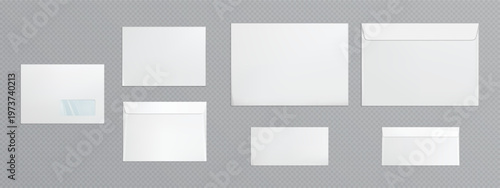 White envelope with transparent window