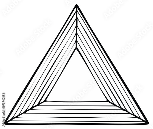 Concentric Triangular Shapes with a Modern Geometric Design