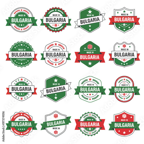 Bulgaria national emblems and ribbons collection a patriotic design set for various applications