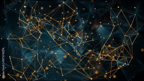 Abstract business connection of lines from nodes It is connected to endless nodes and represents the innovation of communication in the network.