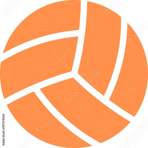 Vector beach ball icon, Orange and white, Volleyball silhouette vector, Volleyball icon, Volleyball Orange symbol, Basketball, single object, sports ball, vector. White and Orange contour drawing.