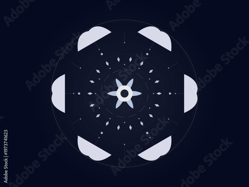 Sacred Geometry Mandala Intricate Circular Ornament Vector Art