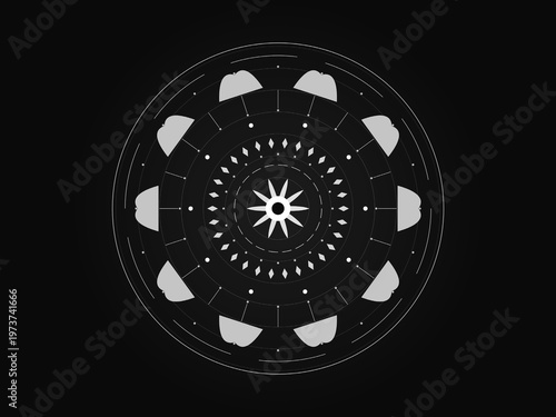 Sacred Geometry Mandala Intricate Circular Ornament Vector Art