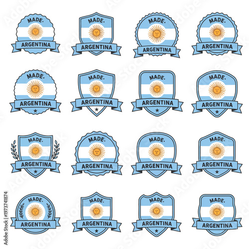 Argentine coat of arms icons a collection of national symbols representing argentina's identity and heritage