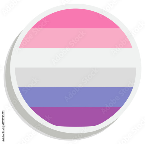 Genderfluid pride flag circle symbol representing gender identity and LGBTQ+ community inclusivity
