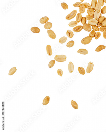 Scattered Roasted Salted Peanuts on a Dark Solid Surface