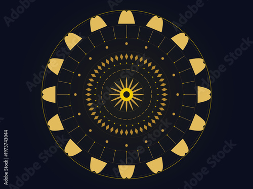 Intricate Geometric Mandala Sacred Geometry Ornament Background