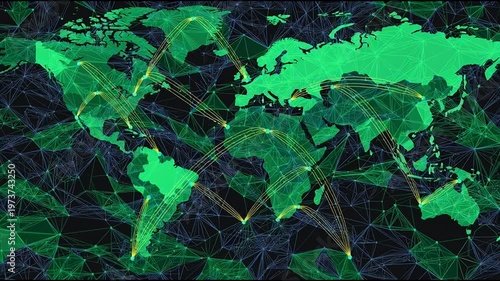 Abstract business connection of lines from nodes It is connected to endless nodes and represents the innovation of communication in the network.