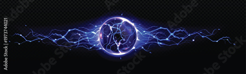 Electric ball with discharge strikes, lightning