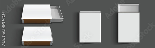 White matchbox, empty package for match sticks