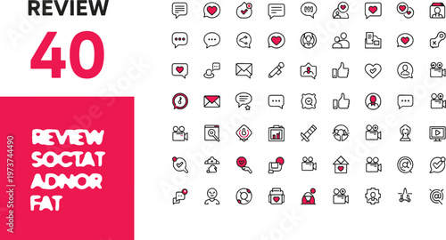 4k motion review rating feedback icons animation with 40 score