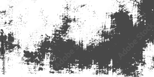 Abstract black ink splat and grunge texture vector illustration featuring a splattered paint spray pattern with a floral border frame and dirty stain silhouette on an art decoration wallpaper