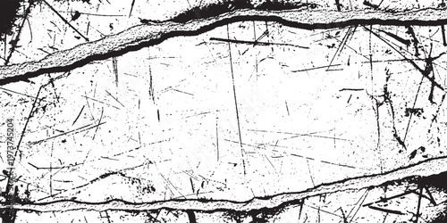 Abstract black and white grunge texture background with long deep scratches, distressed lines, and rough marks overlay for artistic designs, design element, worn out, rough surface