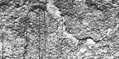Heavy black and white grunge texture with rough, crackled surface, deep cracks, and distressed effect for industrial and aged backgrounds