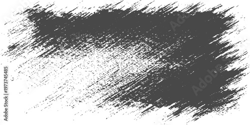 Abstract black ink splat on white grunge background with artistic paint splashes and a dirty texture frame for a vector design banner