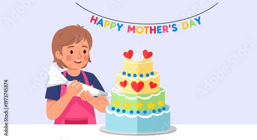 Woman Cutting Multi Tiered Cake.