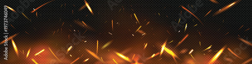 Fire sparks realistic image transparent background