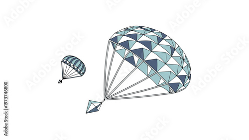 paraglider over white background