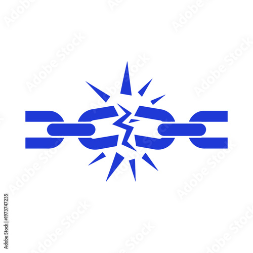 blue chain breaking with lightning effect