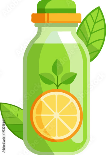  lemon juice and mint leaf design 