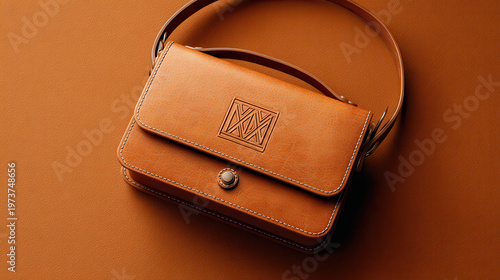 Embossed Logo Leather Bag Mockup Presentation