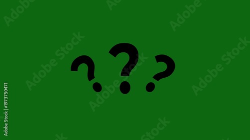 Question marks on green background puzzled expression confusion symbol uncertainty query
