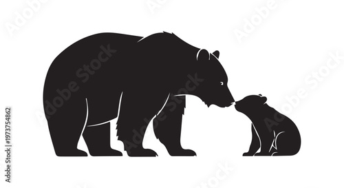 a silhouette of mother and child representing love and protection in a timeless embrace