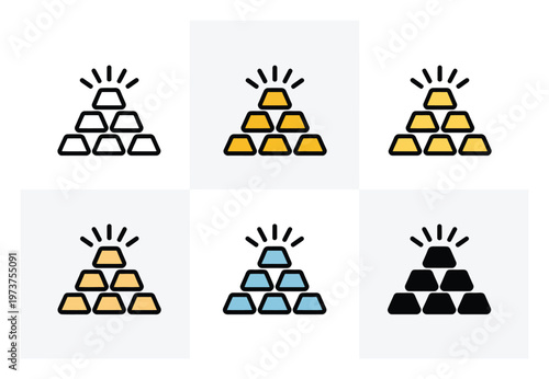 Stacked Gold Bar in Various Colors