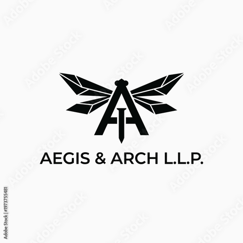 Elegant dragonfly logo for Aegis & Arch L.L.P
