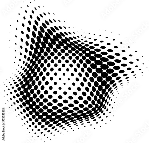 Abstract Halftone Star Wave Shape on White Background

