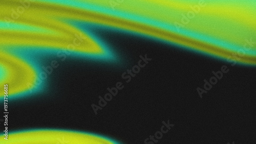 Abstract Green Yellow Gradient Background with Black Flow Futuristic Smooth Wave Texture Design