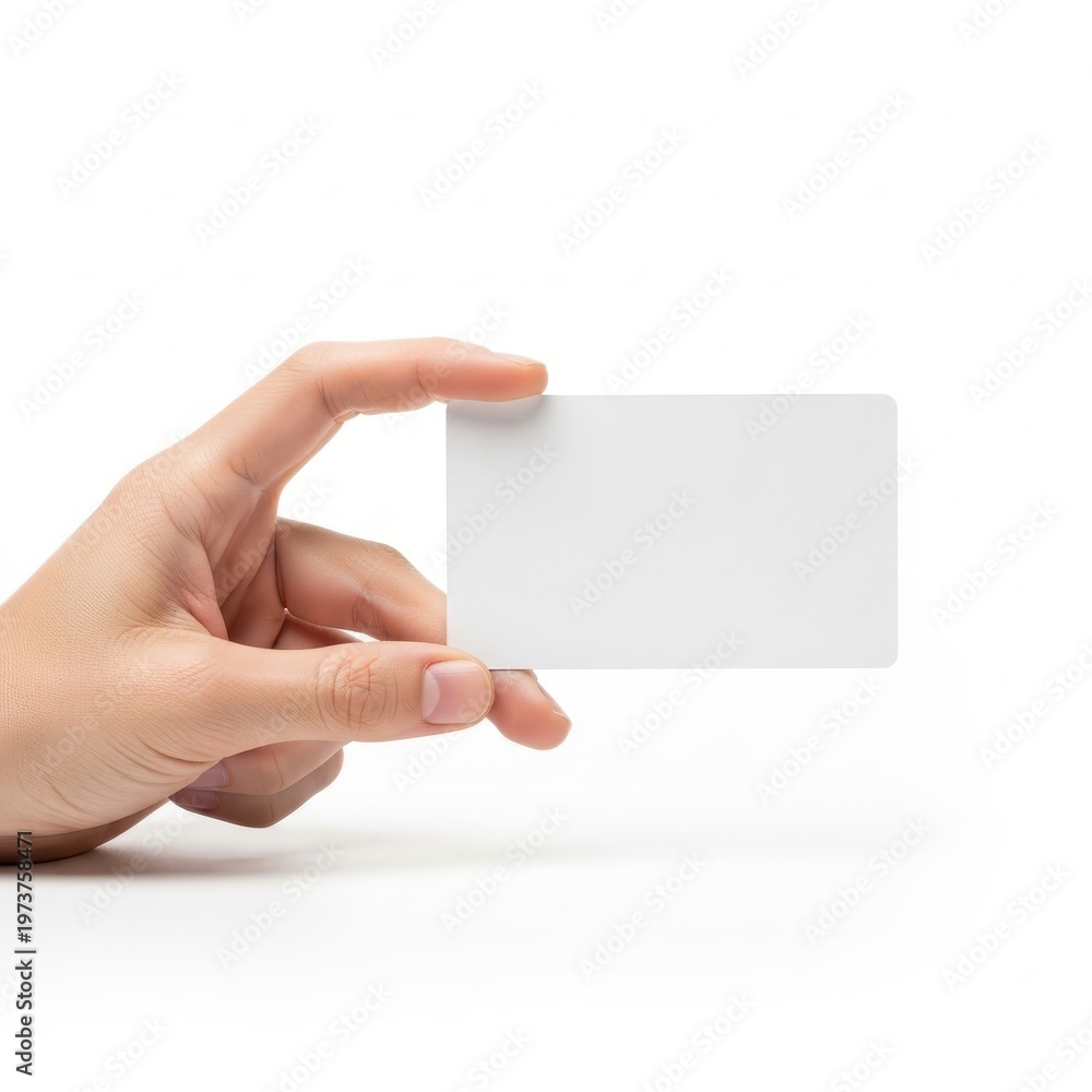 Obraz premium A hand holding a blank white smartphone or tablet device for presentation.