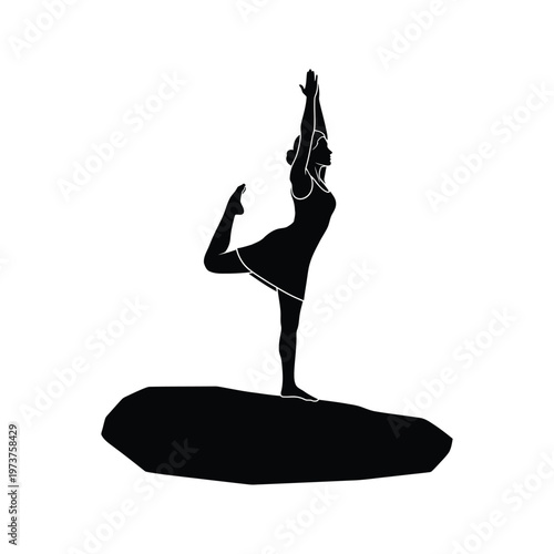 A detailed silhouette of a person standing confidently with arms crossed on a circular platform