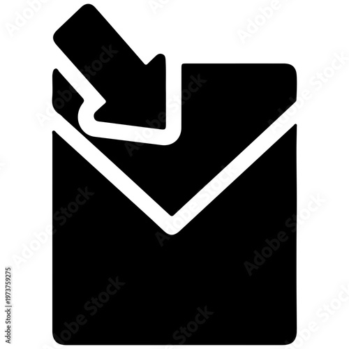 minimalist resignation letter icon with envelope and pen in flat design