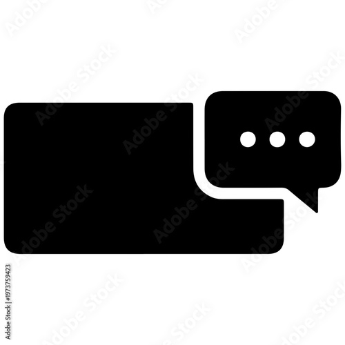 minimalist chat bubble and screen icon for customer support and messaging