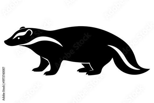 Honey Badger vector silhouette,  badger vector illustration