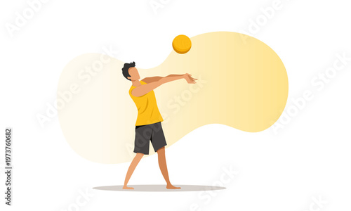  Minimalist vector of a volleyball player in action