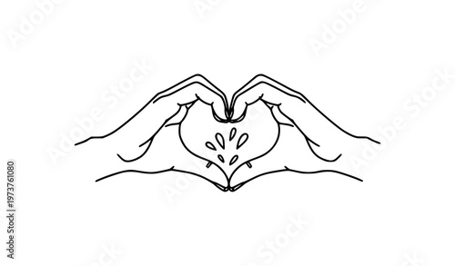 Two Hands Forming Broken Heart Minimal Love Concept