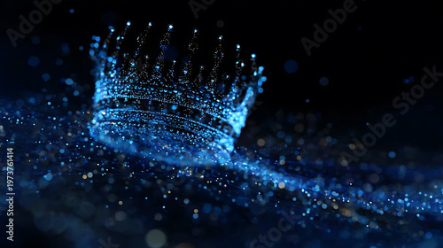 An artistic representation of a crown with water effect