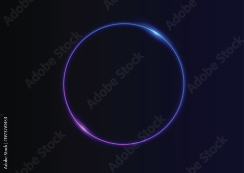 Title neon circle frame on dark background a futuristic and energetic visual description a vibrant neon circle glows against a deep black