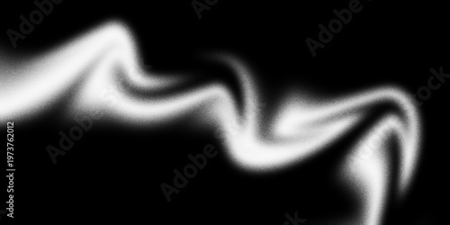 Abstract White Smoke Waves on Black Background
