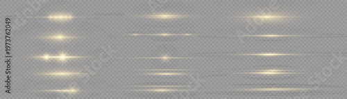 Collection of bright lens flares and light effects for graphic design