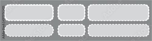 Set of postage stamp mockup blank isolated on transparent background Nd. Set of four metal plates with numbers