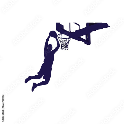 "Basketball Dunk Action Shot"