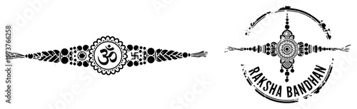 Fotografía Rakhi bracelet designs for Raksha Bandhan festival with Om symbol in decorative