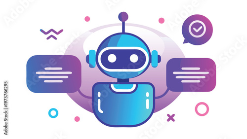 Artificial Intelligence AI Chatbot Automation Robotics Flat Icon Set Modern Vector Collection