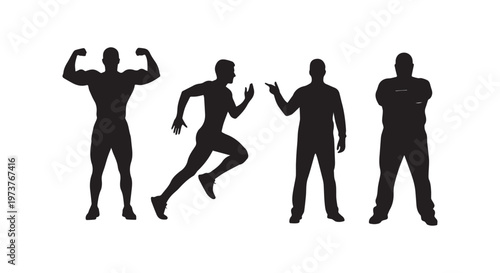 Silhouettes of diverse people walking together in harmony and unity