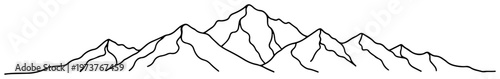 Fotografía Mountain range with jagged peaks in minimalist continuous line art style